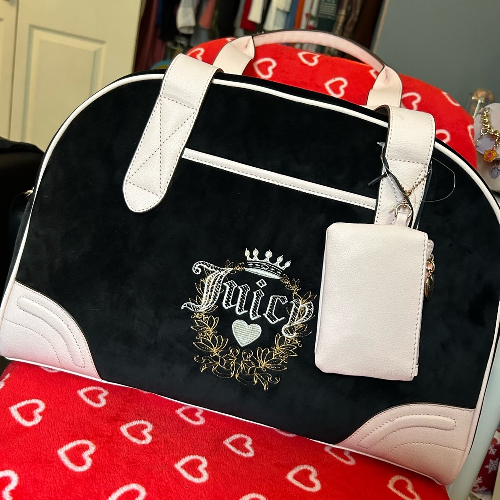 Juicy Couture Black and Pink travel bag